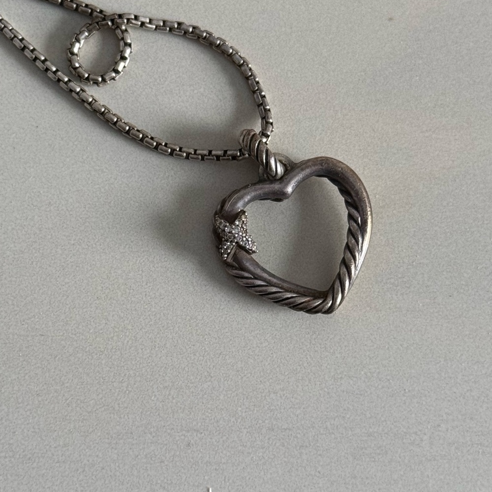 David Yurman Silver Heart Pendant Necklace